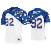 Men Green Bay Packers #92 Reggie White Mitchell & Ness 1994 Pro Bowl White Blue NFC Jersey