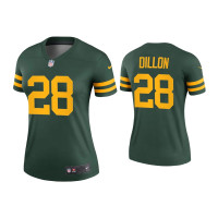 Women Green Bay Packers #28 A.J. Dillon Green Alternate Legend Jersey