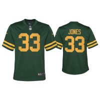 Youth Green Bay Packers #33 Aaron Jones Green Alternate Game Jersey