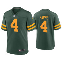 Men Green Bay Packers #4 Brett Favre Green Alternate Game Jersey