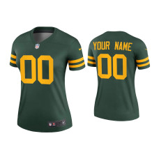 Women Green Bay Packers #00 Custom Green Alternate Legend Jersey