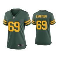 Women Green Bay Packers #69 David Bakhtiari Green Alternate Game Jersey