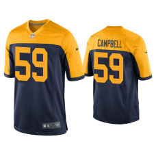 Men Green Bay Packers #59 De'Vondre Campbell Navy Throwback Game Jersey