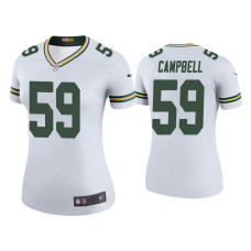 Women Green Bay Packers #59 Color Rush Legend De'Vondre Campbell White Jersey