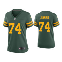 Women Green Bay Packers #74 Elgton Jenkins Green Alternate Game Jersey