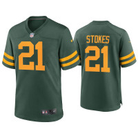 Men Green Bay Packers #21 Eric Stokes Green Alternate Game Jersey