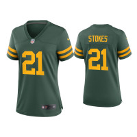 Women Green Bay Packers #21 Eric Stokes Green Alternate Game Jersey