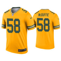 Men Green Bay Packers #58 Isaiah McDuffie Gold Inverted Legend Jersey