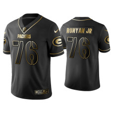 Men Green Bay Packers #76 Golden Edition Vapor Limited Packers Jon Runyan Jr. Black Jersey