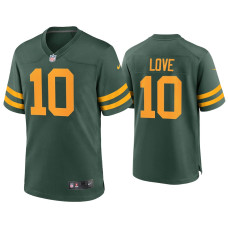 Men Green Bay Packers #10 Jordan Love Green Alternate Game Jersey