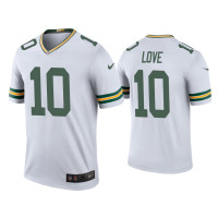 Men Green Bay Packers #10 Color Rush Legend Jordan Love White Jersey