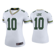 Women Green Bay Packers #10 Color Rush Legend Jordan Love White Jersey