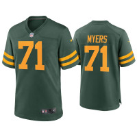 Men Green Bay Packers #71 Josh Myers Green Alternate Game Jersey