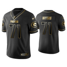 Men Green Bay Packers #71 Golden Edition Vapor Limited Packers Josh Myers Black Jersey