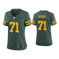 Women Green Bay Packers #71 Josh Myers Green Alternate Game Jersey