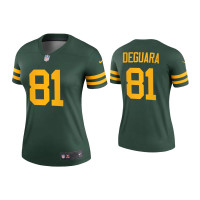 Women Green Bay Packers #81 Josiah Deguara Green Alternate Legend Jersey