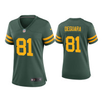 Women Green Bay Packers #81 Josiah Deguara Green Alternate Game Jersey