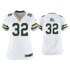 Women Green Bay Packers #32 Kylin Hill White Game Jersey