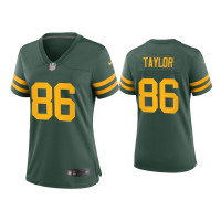 Women Green Bay Packers #86 Malik Taylor Green Alternate Game Jersey