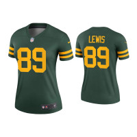 Women Green Bay Packers #89 Marcedes Lewis Green Alternate Legend Jersey