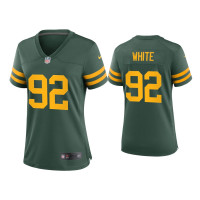 Women Green Bay Packers #92 Reggie White Green Alternate Game Jersey