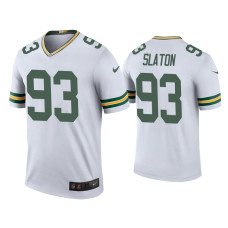 Men Green Bay Packers #93 Color Rush Legend Tedarrell Slaton White Jersey