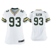 Women Green Bay Packers #93 Tedarrell Slaton White Game Jersey