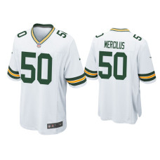 Men Green Bay Packers #50 Whitney Mercilus White Game Jersey