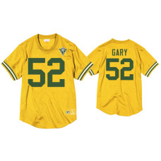 Men Green Bay Packers #52 Rashan Gary Gold 75th Anniversary Throwback Jersey