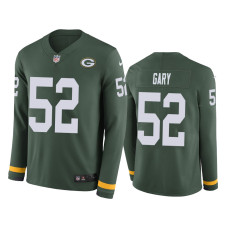 Men Green Bay Packers #52 Rashan Gary Green Therma Long Sleeve Jersey