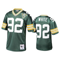 Men Green Bay Packers #92 Reggie White Green 1993 Authentic Throwback Jersey