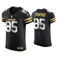 Men Green Bay Packers #85 Robert Tonyan Black Golden Edition Elite Jersey