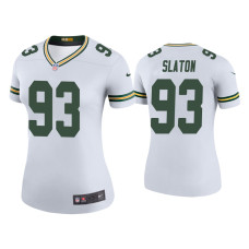 Women Green Bay Packers #93 Color Rush Legend Tedarrell Slaton White Jersey