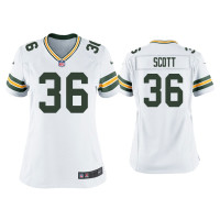 Women Green Bay Packers #36 Vernon Scott White Game Jersey