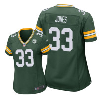 Women Green Bay Packers #33 Green Aaron Jones Nike 100th Anniversary Jersey