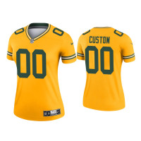 Women Green Bay Packers #00 Custom Gold Inverted Legend Jersey