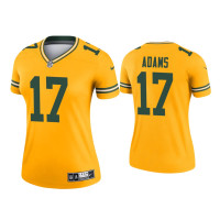 Women Green Bay Packers #17 Davante Adams Gold Inverted Legend Jersey