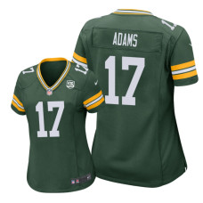 Women Green Bay Packers #17 Green Davante Adams Nike 100th Anniversary Jersey