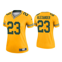 Women Green Bay Packers #23 Jaire Alexander Gold Inverted Legend Jersey