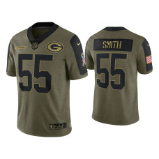 Men Green Bay Packers #55 Za'Darius Smith Olive 2021 Salute To Service Limited Jersey